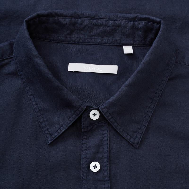 Jiumuwang Men's Linen Blend Short-Sleeve Shirt