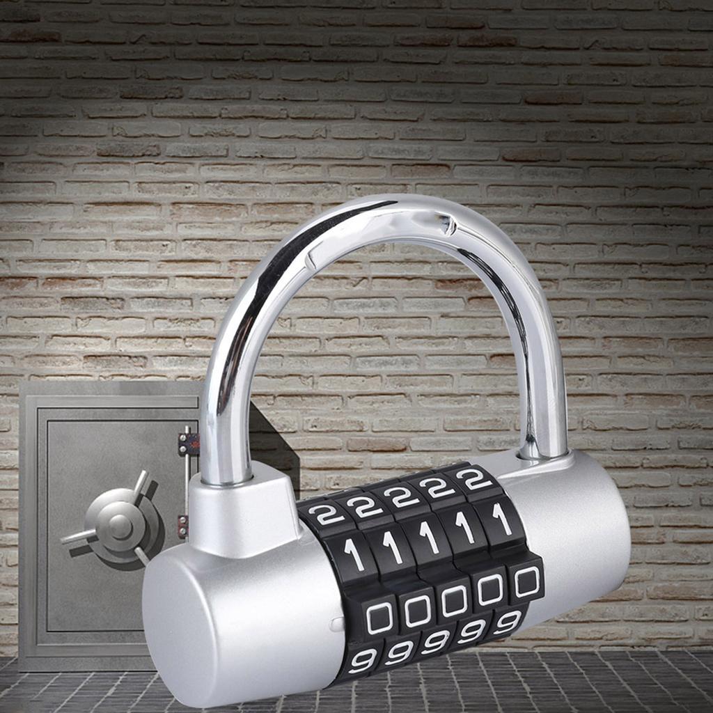 5 Digit   Lock Padlock U shaped Suitcase Door Combination Lock Red