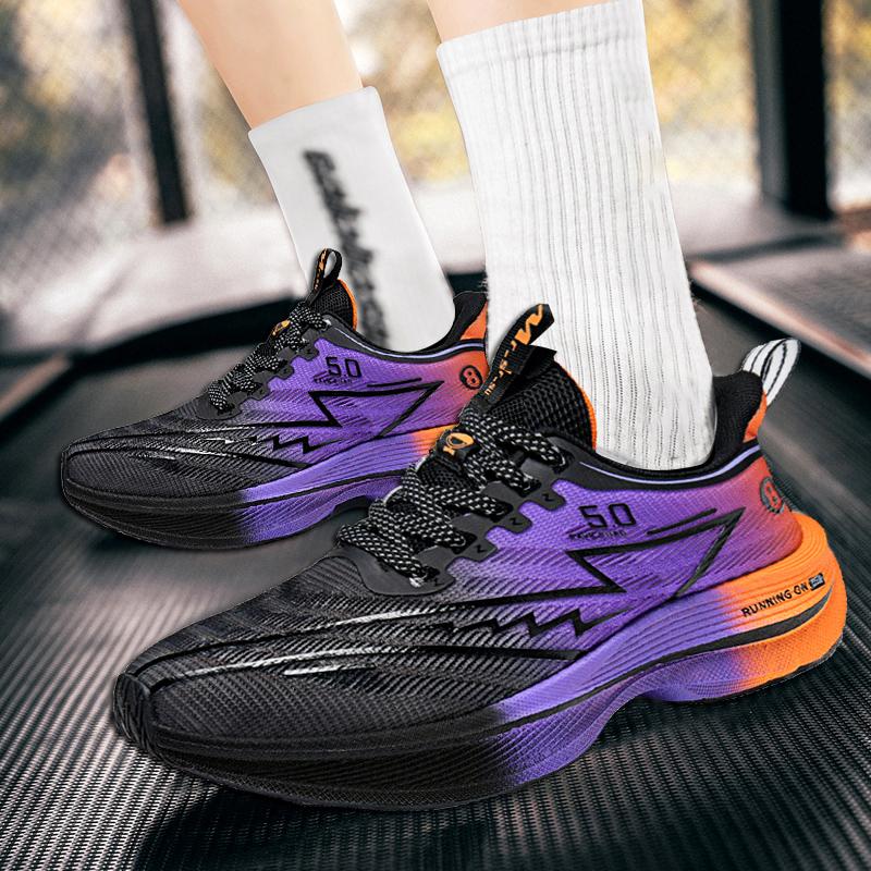 

Мужские кроссовки Carbon Plate для бега Fashiona Легкие повседневные кроссовки для спорта на открытом воздухе Теннисная обувь для марафона Мужские кроссовки 37 фиолетовый