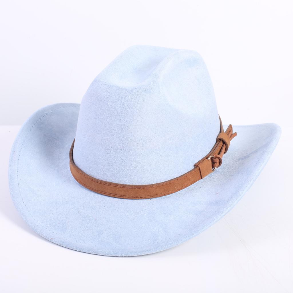 New Color Western Cowboy Hat Men's and Women's Commuting Versatile Simple Wind Wide Brim Top Hat Sun Hat