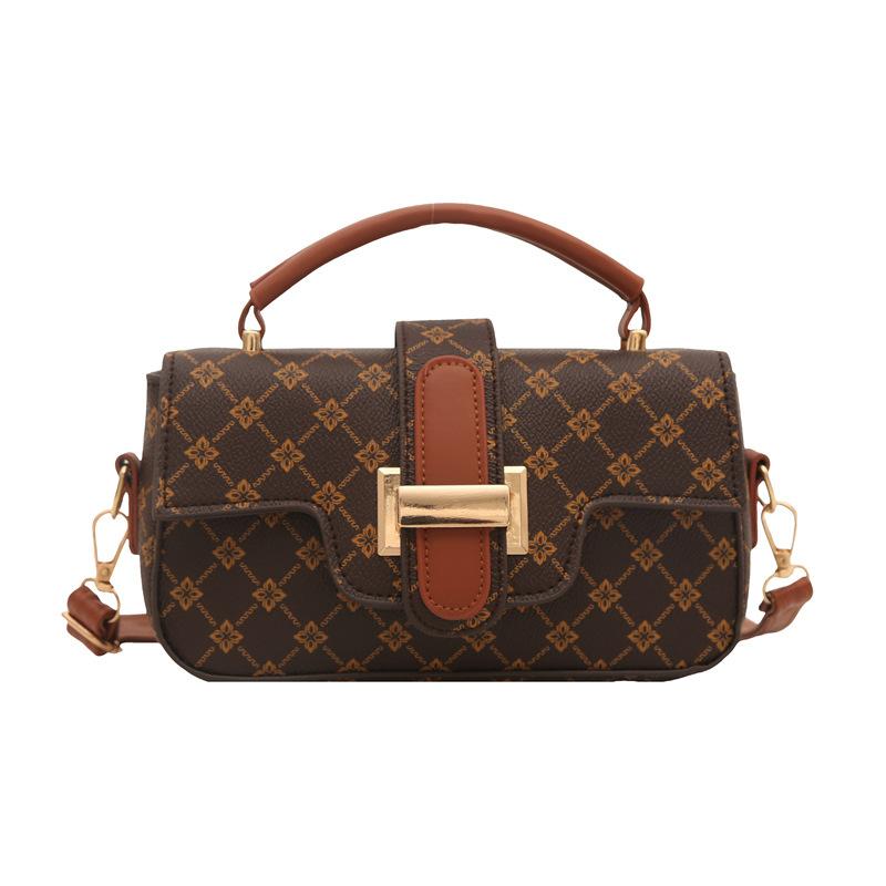 Printing Temperament Retro 2025 Large Capacity Casual New Portable Shoulder Crossbody Armpit Small Square Bag