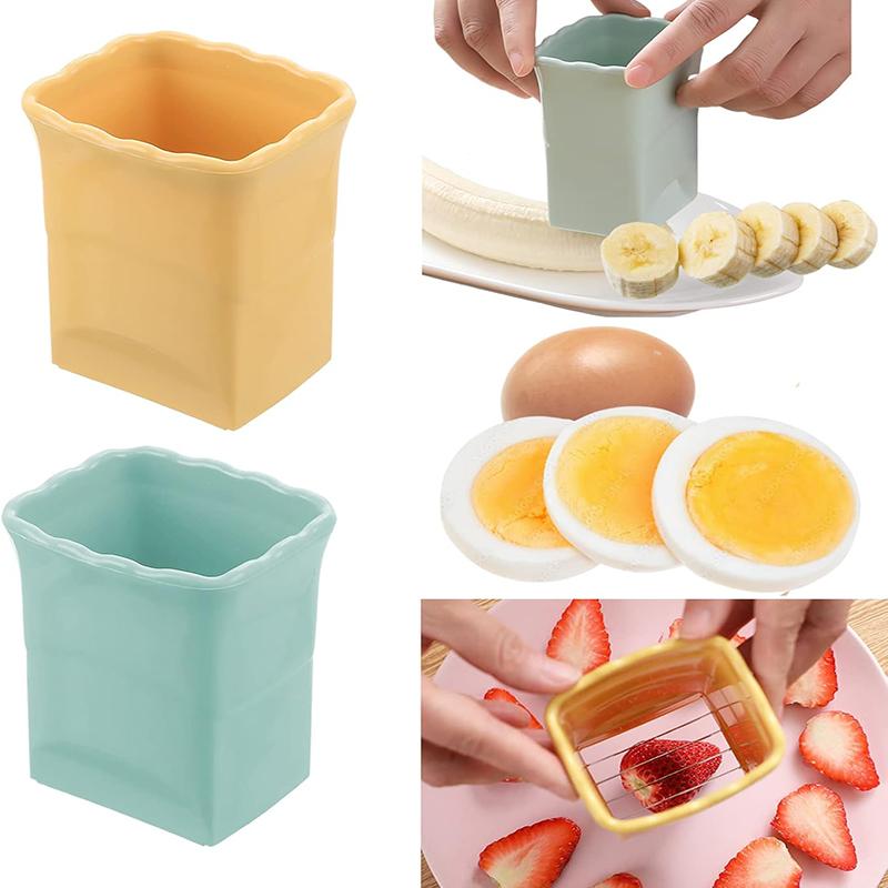 Cup Slicer Strawberry Slicer Stainless Steel Egg Slicer Banana Slicer Quickly Make Fruit Vegetable Cutter Creative Kitchen Gadge