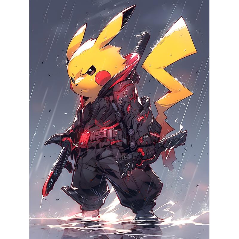 Japanese Anime Cartoon Canvas Painting Pokemon Pikachu Mewtwo Posters Mural Pictures Wall Art Kids Room Aesthetic Decor Cuadros