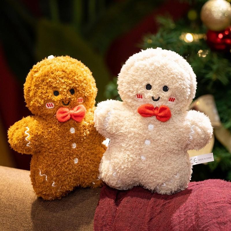 Weihnachts-Lebkuchenmann Plüschtier mit weichem Stoff für Feiertagsdekoration und Geschenke