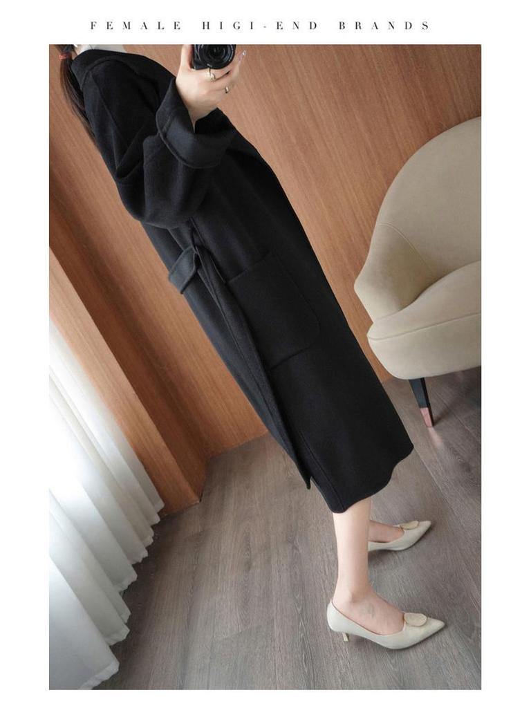 2023 Women's Mid-Length Oversized Double-Faced Cashmere Wool Coat