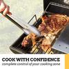 LMETJMA 9'' 12'' 14'' 16'' Kitchen Tongs Stainless Steel Grill Tongs for Cooking BBQ Non-Slip Salad Tongs Clips KC0312