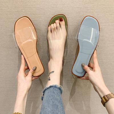 Ladies New Slippers Indoor and Outdoor Wear Four Seasons Fashion Flip-flops Flat Transparent Sandals and Slippers