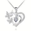 1PC Fashion Love Butterfly Micro-set Rhinestone L Love You Simple Necklace Alloy Electroplating Pendant