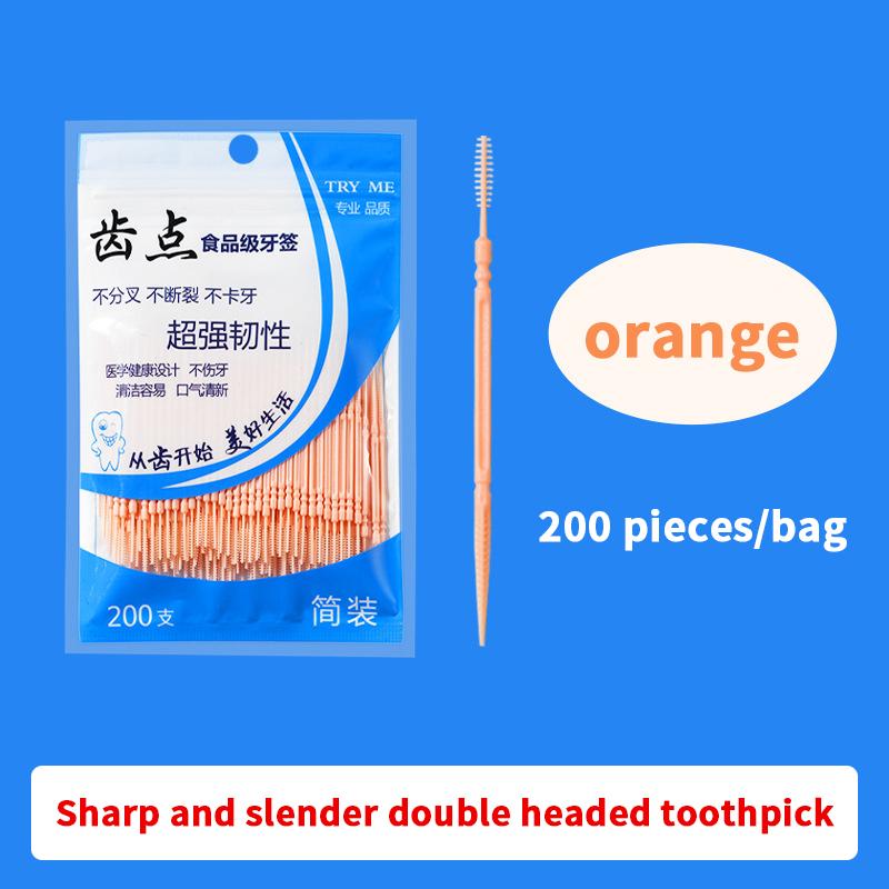 100/200 Stück Einweg-Familien-Doppelkopf Hochwertige Personalisierte Kreative Fruchtspieße Tragbare Ultrafeine Zahnstocher