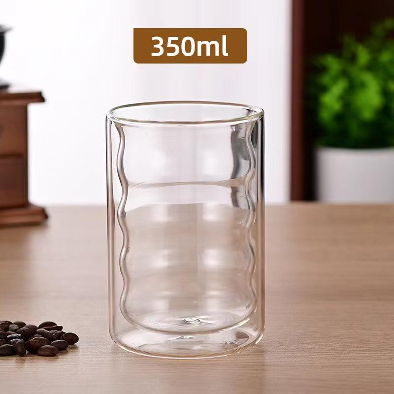 Colored Double-Walled Spiral Glass Cup: Ideal for Milk, Coffee, Mousse, Juice At Home or Office.