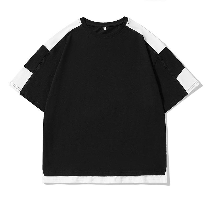 Летняя футболка с короткими рукавами свободная футболка для пары повседневная футболка с круглым вырезом и коротким рукавом M 1156₽