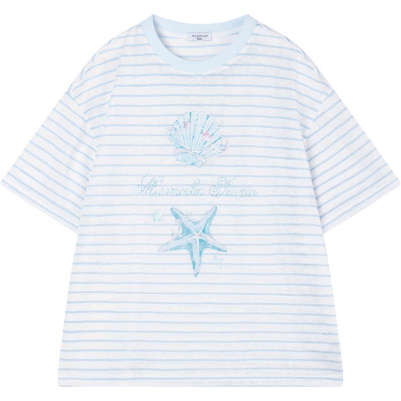 Mucmukn Girls' Lyocell Cool-Touch Striped T-shirt
