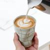 Japanese Handmade Rough Pottery Mugs Retro Plaid Fold Ceramics Coffee Cups Household Restaurant Milk Juice Cereal Breakfast Cups