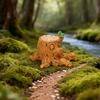 3Pcs Forest Stump Cottage Resin Fairy Garden Landscape Ornaments Decor for Moss Terrarium, Desktop Miniature Landscape with Wood House Accessory