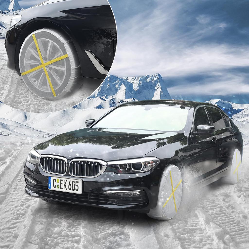MOOKXUU Cloth Tire Snow Fits Two Drive No No No Tire Tire Prevents No Jacking Easy Winter Essentials for Light and Muddy Compliant with Chain Includes