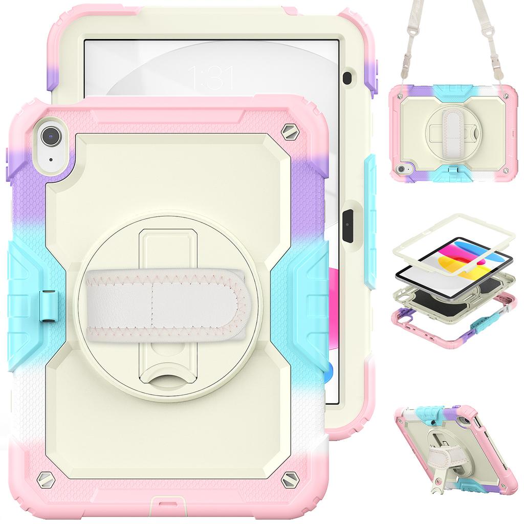 Armor Stand Case Universal for IPad 2025 11" A16 11th 10.9 2022 10th Gen Hybrid Cover with Screen 3-Layers Protection Protector