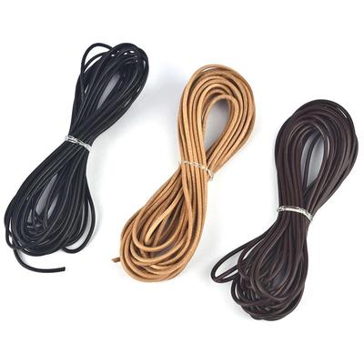 5 m langes, rundes Rindslederseil, Durchmesser 1/1,5/2/2,5/3 mm, für Anhänger, Schlüsselbänder, Armbänder, Kordel, Geschenkverpackungsseil
