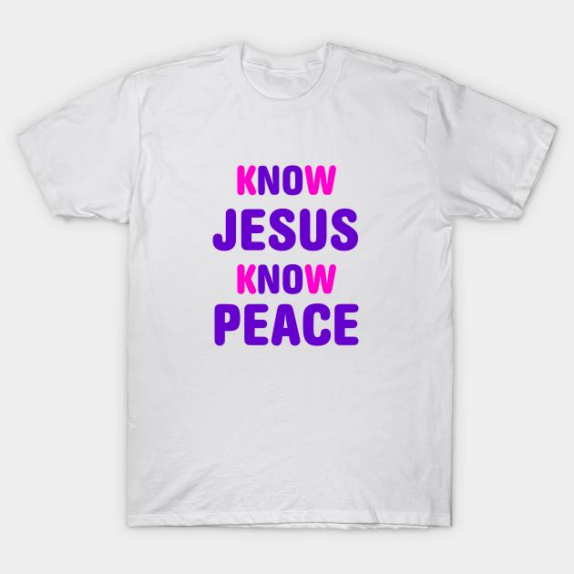 New Fashion Men T Shirt Know Jesus Know Peace Print Short Sleeve Tops Tees Casual