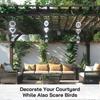 3Pcs Bird Deterrents for Outside, Reflective 3D Stainless Steel Wind Spinners, Garden Decor, Bird Scare Devices To Keep Woodpeckers, Pigeons Away from