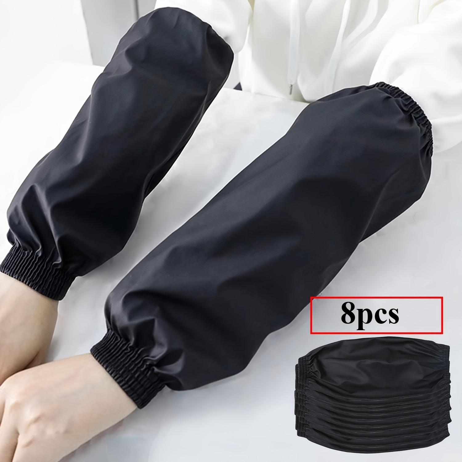 8pcs Heavy-Duty Waterproof and Oil-Proof PU Arm Sleeves-Stain-Resistant Black Elbow-Length Unisex,Multifunctional Arm Sleeves