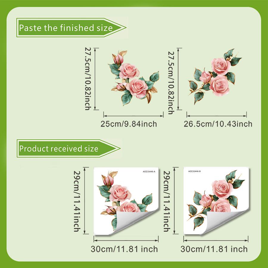 

Self Adhesive Pink Rose Gold Rim Toilet Sticker Set for Bathroom Toilet Tank Decor 30x60cm разноцветный