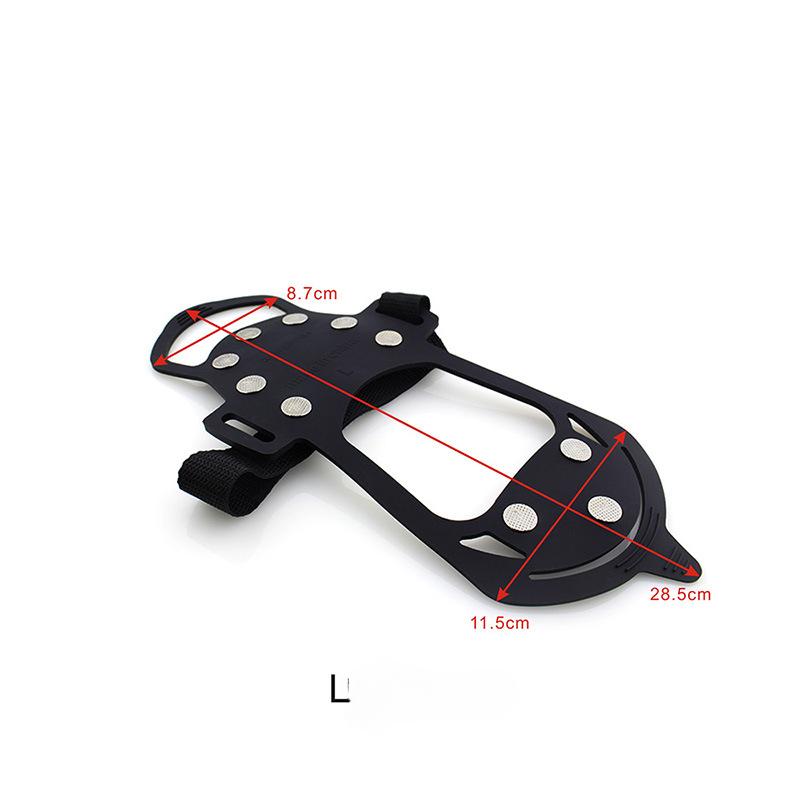 

Десять зубів Силіконові скоби Бахіли для взуття Сніг і лід Нековзка силіконова гума Ледяний кіготь На відкритому повітрі Зручні скелі для скелелазіння L чорний