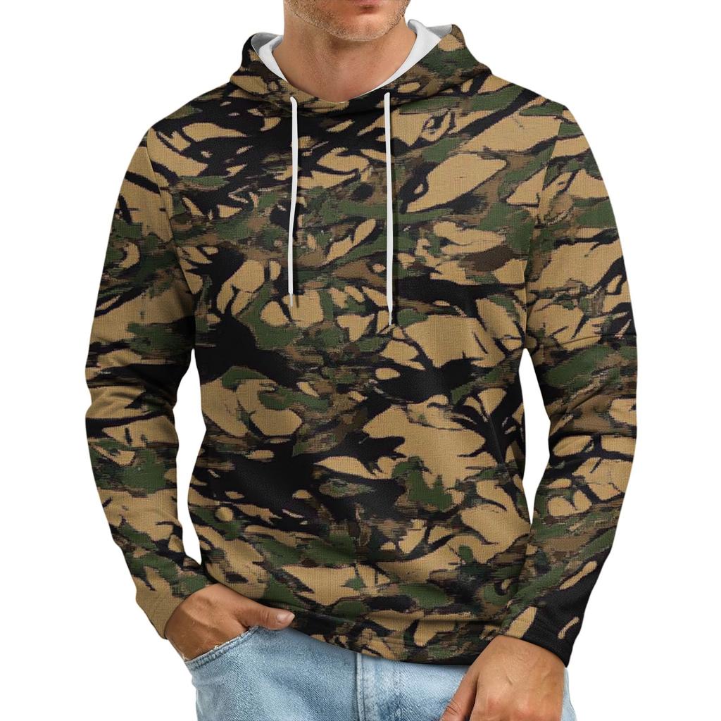 Men's Loose-fitting Casual Camouflage Print Hooded Sweatshirt