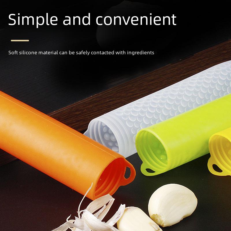 Silicone & Stainless Steel Garlic Peeler and Press Tool 