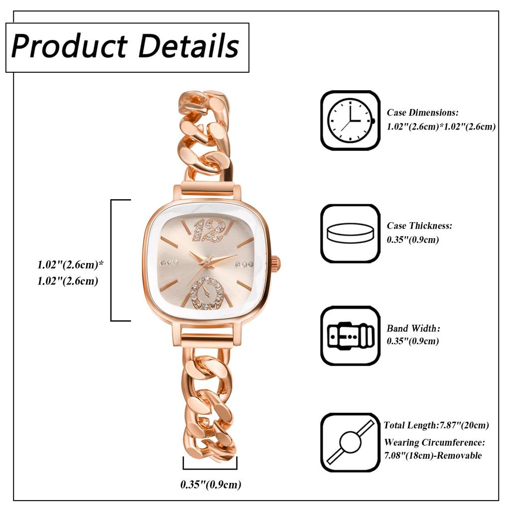Women's Watch Bracelet Simple Stylish Analog Display Stainless Steel Band Waterproof Quartz Rose Gold Casual Business Fashion Accessory - Birthday