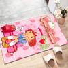 Princess Strawberry Design Area Rug Personalized Name- Non-Slip, Soft & Cozy Floor Mat for Living Room, Office - Indoor/Outdoor Carpet