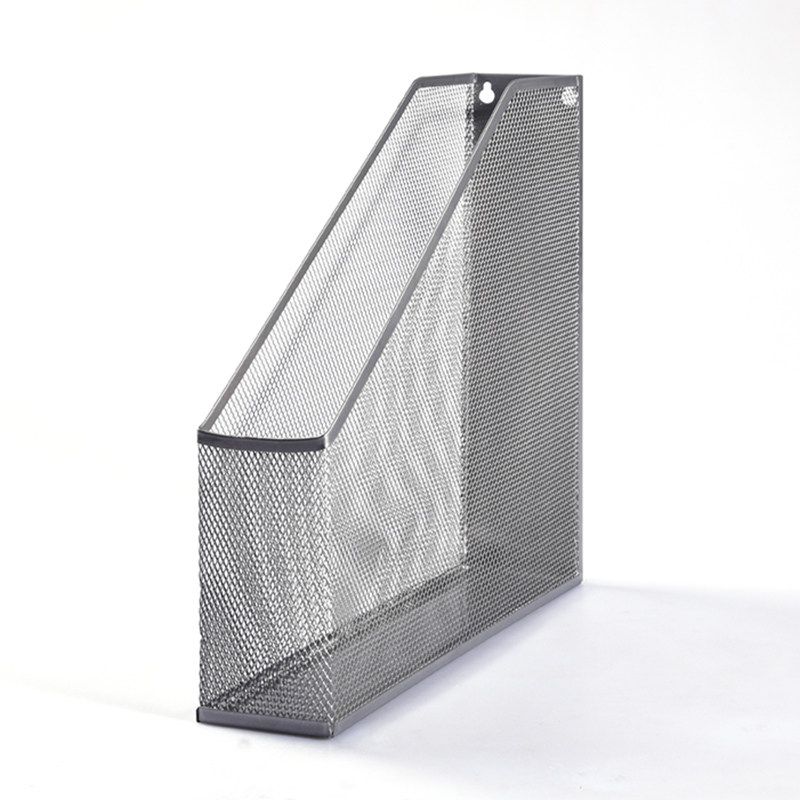 Metal File Holder File Frame Office Multi-Layer Folder File Storage Box Bookshelf Vertical File Grid Materials Silver Single Pack