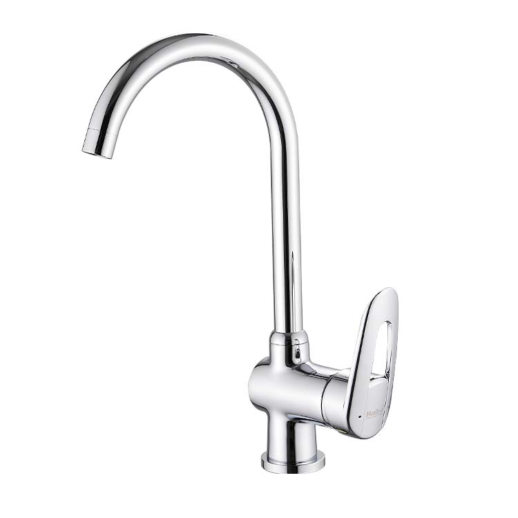 Modern Chrome Brass Kitchen Basin Faucet Mixed Water Wash Faucet Tap (as the picture,Chrome)