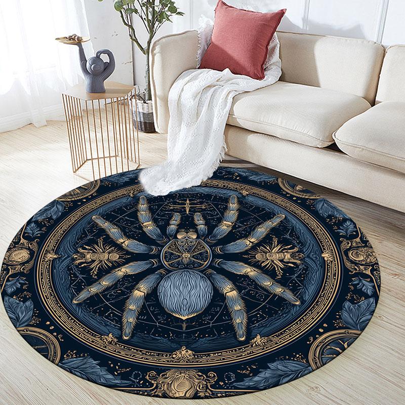 Spider pattern round rug,Carpet Rug for Living Room Bedroom Playroom ,Non-slip Floor Mat,Holiday Gifts and Birthday Gifts.