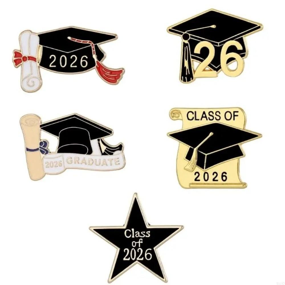 Black Golden Mortarboard Brooches Class of 2026 Doctorial Hat Brooch  Academic Celebrations