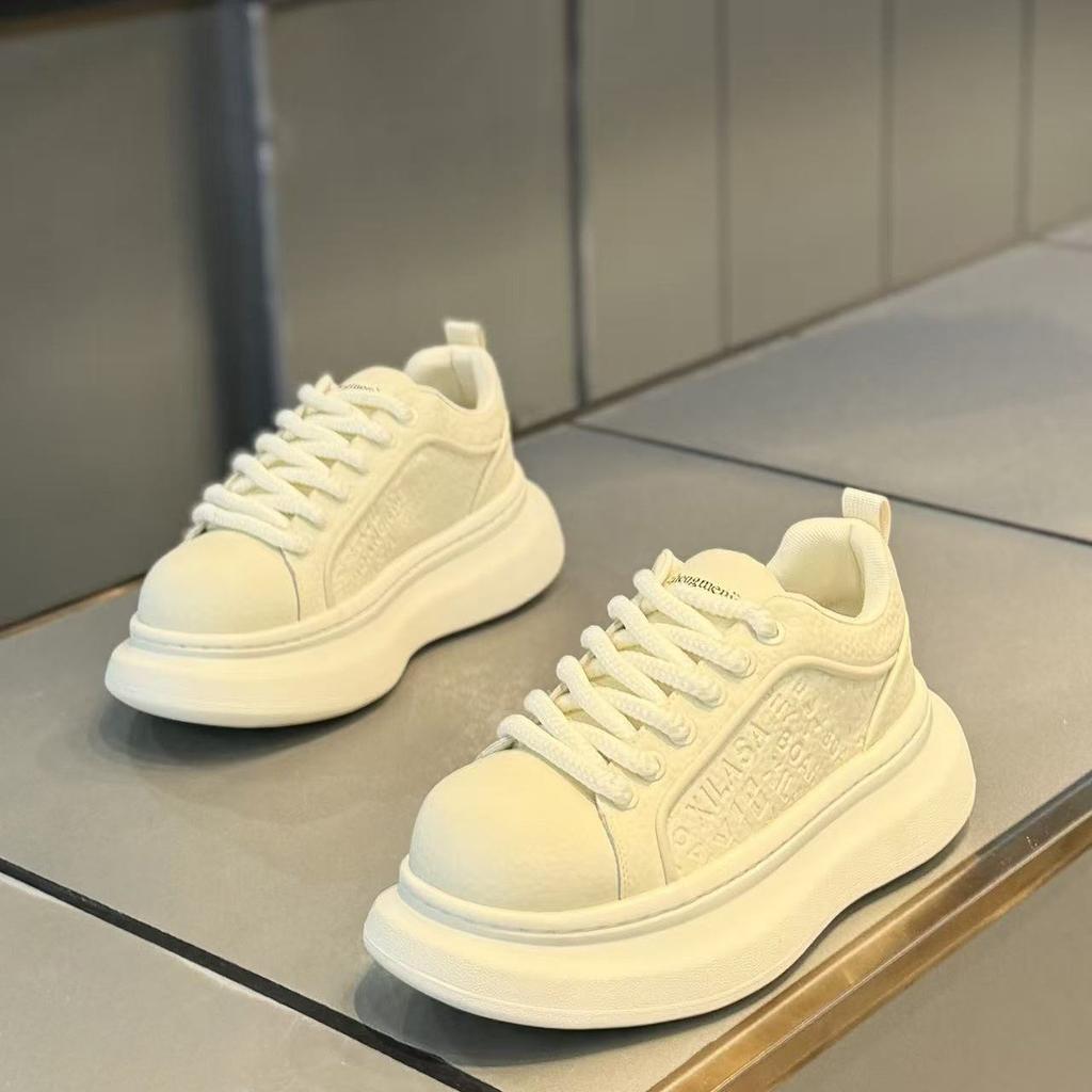 Shoes winter youth casual white board shoes sports thick soles increase