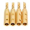 4pcs BFA Banana Plug Brass Gold Plated Open Screw Speaker Wire Connectors for 7mm Cable Diameter
