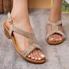 New Summer Beach Women's Casual Sandals Wedge Rhinestone Fashion Wear Advanced Sense