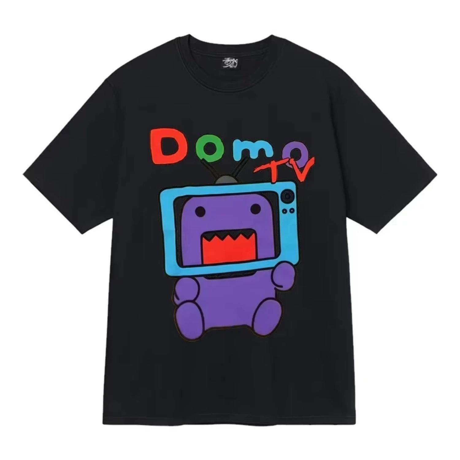 

Humor Domo Kun Tv Meme T Shirts Men s Clothes Cotton Crewneck Casual T-Shirt Oversized Summer Y2K Short Sleeve Tshirt Streetwear XXXXXL чорний