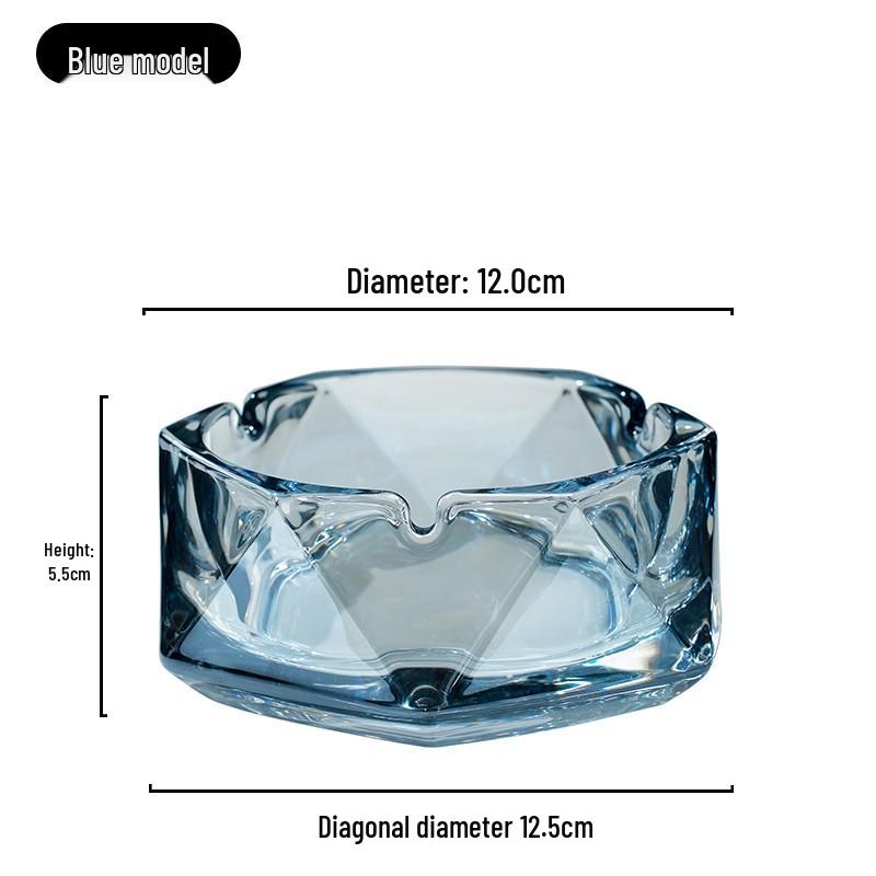 Compact Glass Ashtray for Hotel Rooms, Bedrooms, and Bathrooms