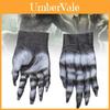 Luvas de Zumbi Ensanguentadas Realistas Halloween Cosplay Adereços de Festa Assustadores Látex Amarelo
