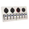 Rocker Switch Panel 8 Gang 12‑24V 5 Pin Blue Light Toggle On Off Lights Control Switch Panel