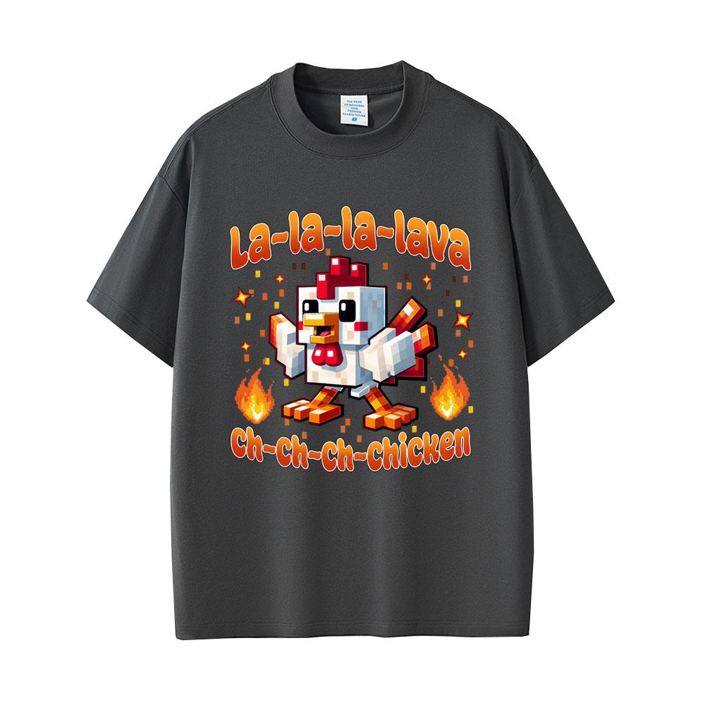  Summer Fashion Lava Chicken Movie Funny Men Women Harajuku Cartoon Short Sleeve T-shirt 100% Pure Cotton Printed T-shirt