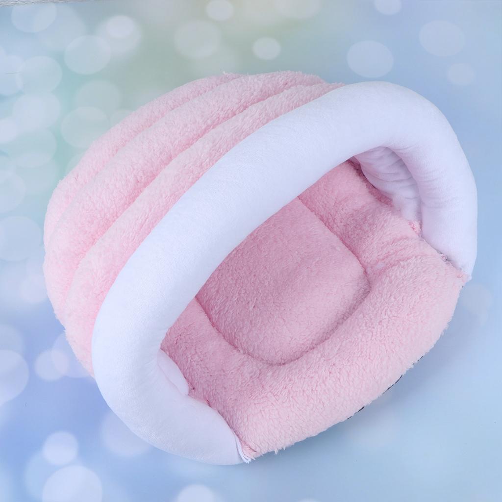 Adorable Sleep Pad Winter Warm Pet Nest Bed Pet Supplies Creative Cat Sleeping Nest (Beige, Size S, Without Ear Style)