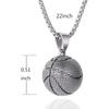 Dominant Basketball Pendant Men's  Stainless Steel Basketball Necklace