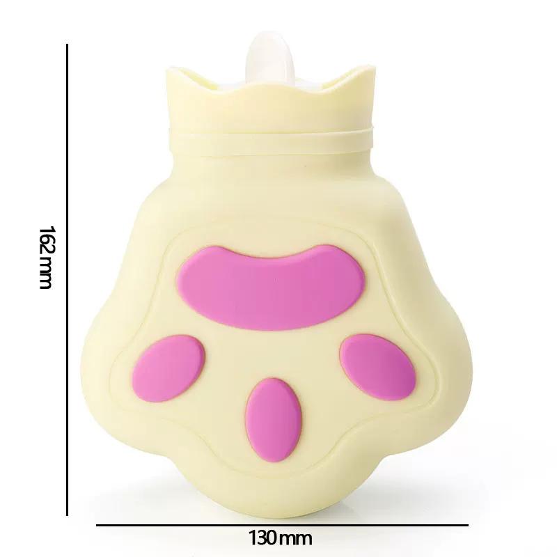 Bear Palm Silicone Hot Water Bag Water Injection Mini Small Size Portable Microwave Oven Heating Belly Cute Hot Water Bag