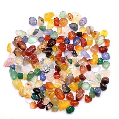 Reusable 100g Seven Colored Agate Natural Crystal Transparent Gravel Decorative Art Landscape Craft for Aquarium