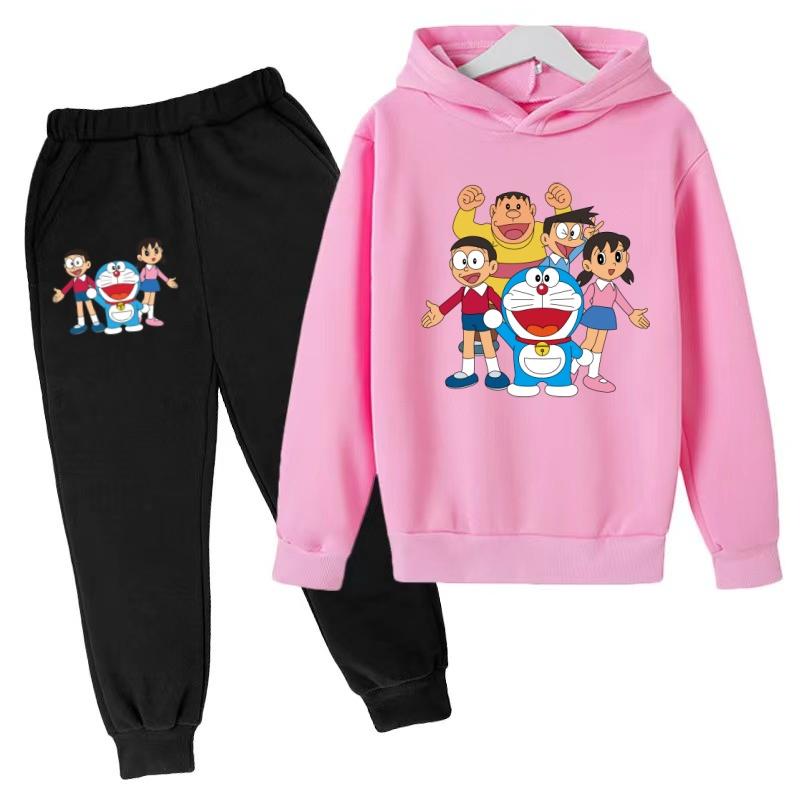 Kids Autumn Winter Clothes Hoodie Cartoon Long Sleeves Sportswear Coat+Pants 2P Boy Girl Toddler 3-12Yrs Leisure Top Fashion Set