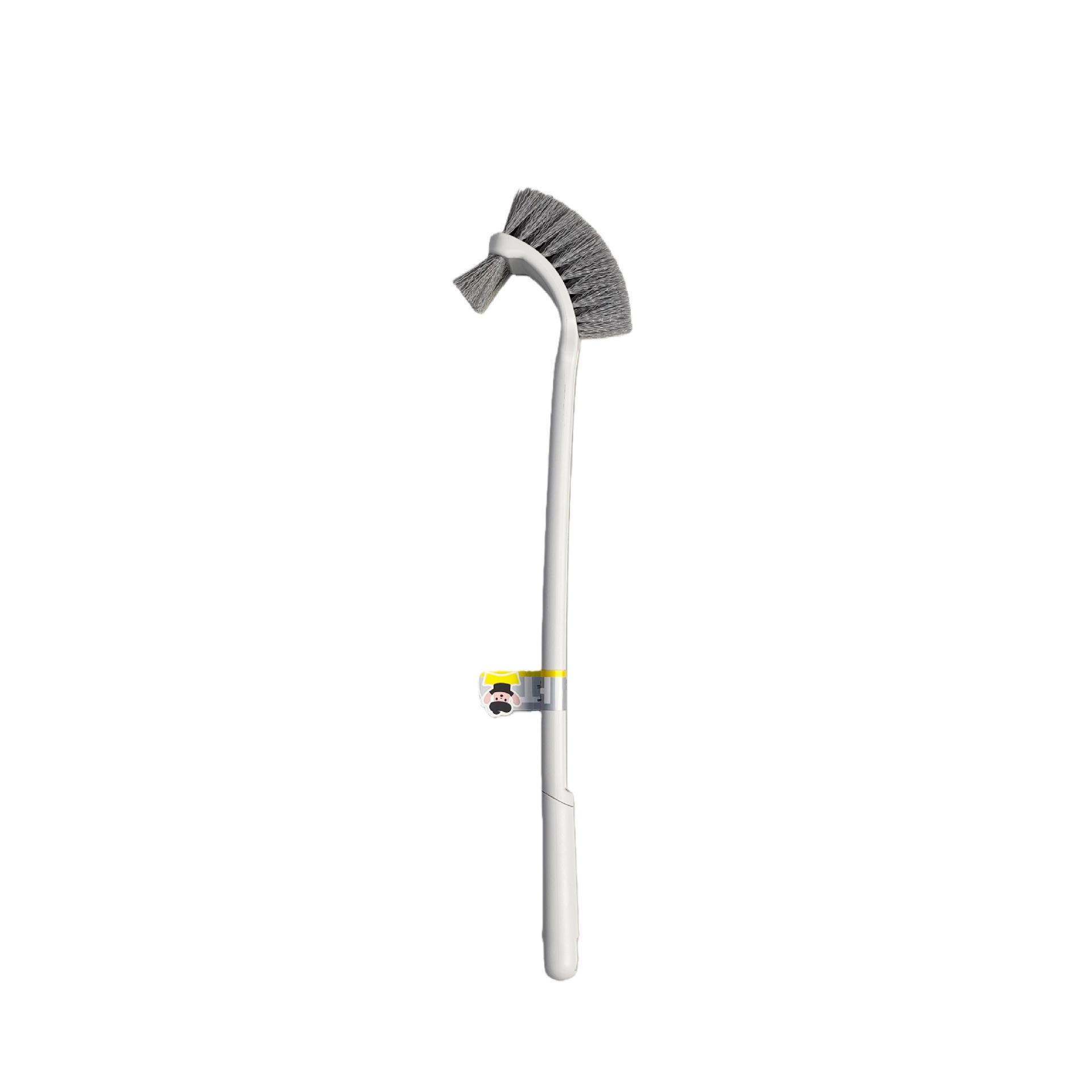 Long-Handled Aluminum Toilet Brush with Round & Square Heads for Effective Cleaning