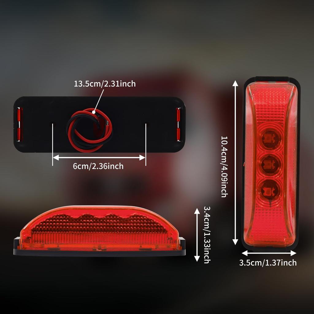 Ygmylandbb LED Truck Side Marker Lamp 24V 12V 3-LED Side