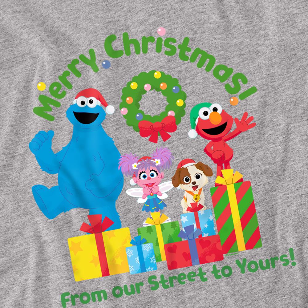 Sesame Street Unisex Adult From Our Street To Yours Heather Long-Sleeved Christmas T-Shirt
